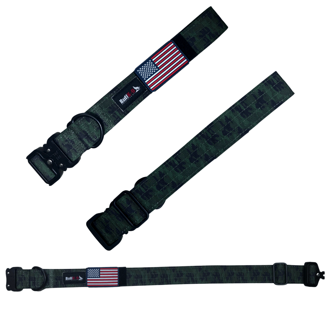 Heavy Duty Tactical Big Dog Collar with Metal Buckle - BuffK-9