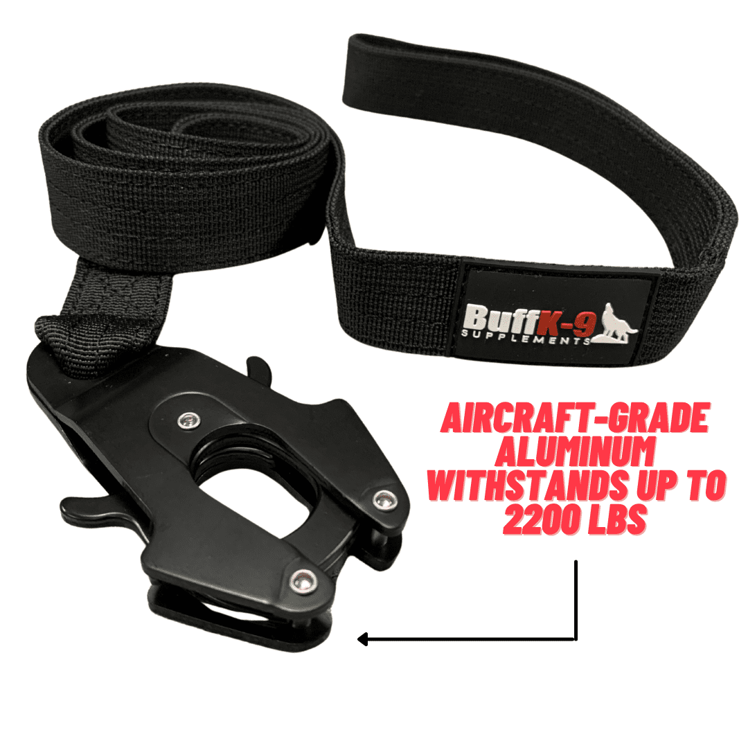Heavy Duty Tactical Big Dog Leash with Aircraft Grade Aluminum Clamp - BuffK-9