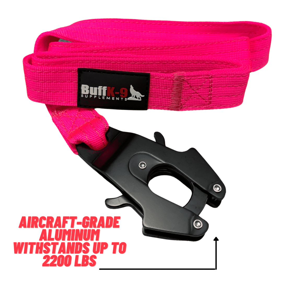 Heavy Duty Tactical Big Dog Leash with Aircraft Grade Aluminum Clamp - BuffK-9