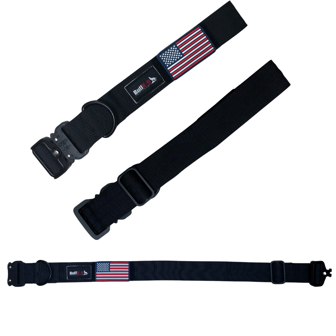 Heavy Duty Tactical Big Dog Collar with Metal Buckle - BuffK-9